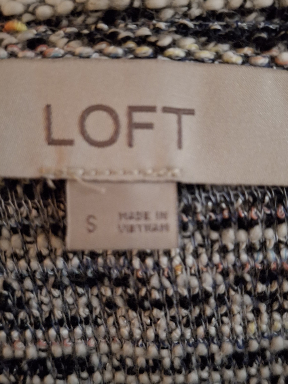 LOFT Women's Gray & White Textured Short-Sleeve Knit Top - Picture 4 of 6